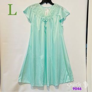L - NWT Green Cap Sleeve Satin Nightgown